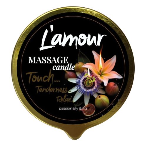 Массажная свеча золотая с ароматом лилии и инжира L'amour Passion Lily & Fig 70 мл