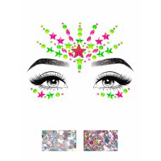 Прикраси для обличчя та тіла з коштовностями Leg Avenue Vibe Neon Face jewels sticker Оne size