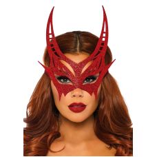 Блискуча маска диявола червоного кольору Leg Avenue Glitter devil mask розмір Оne size