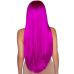 Длинный парик с ровными розовыми волосами светящиеся в ультрафиолете Leg Avenueх длина 840 мм