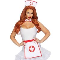 Костюм медсестри для рольових ігор біло червоного кольору Leg Avenue 3 предмета розмір Оne size
