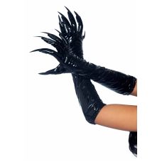 Вінілові рукавички з пазурами чорного кольору Leg Avenue Vinyl claw gloves розмір S