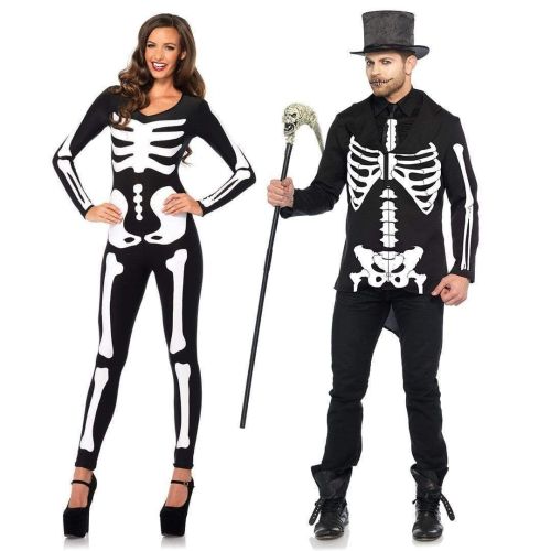 Костюм скелета для ролевых игр черно белого цвета Leg Avenue Womens Skeleton Bodysuit Halloween размер S