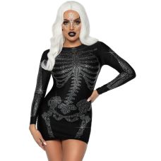 Міні сукня з рукавами чорного кольору зі стразами Leg Avenue Rhinestone Skeleton розмір S