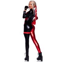 Костюм Готэма для ролевых игр черного цвета с красным Leg Avenue Harley Q Catsuit размер XS