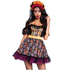 Костюм Катрины с черепами разных цветов Leg Avenue Marigold Catrina Dress размер M