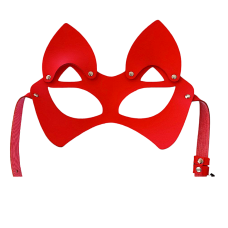 Маска кошки на глаза из полиуретана красного цвета Candy Hero
