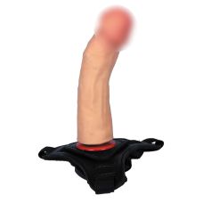 Ремінний страпон із кібершкіри тілесного кольору із чорними трусиками Loveclonex Afrodyta