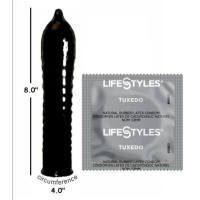 Презерватив чорний 1 шт LIFESTYLES Tuxedo Black