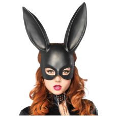 Еротична маска кролика для рольових ігор чорного кольору Leg Avenue