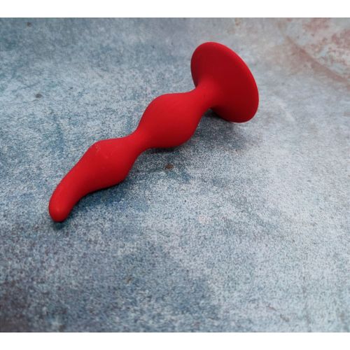 Анальна пробка куляста червоного кольору Loveshop Wave Rad