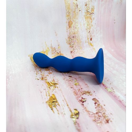 Анальний корок хвилеподібний синього кольору Loveshop