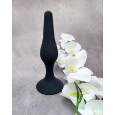 Анальна пробка фігурна силіконова чорного кольору Loveshop