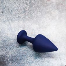Анальна пробка силіконова синього кольору Loveshop розмір М
