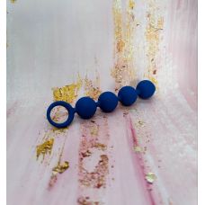 Анальні кульки синього кольору з кільцем ручкою Loveshop Heart Ray довжина 150 мм