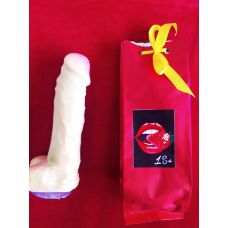 Мыло в форме члена на присоске Мыльный Малыш с сладким ароматом 17 см