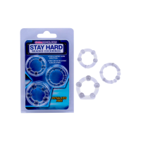 Кільця ерекційні на член 3 штуки різного розміру прозорі Stay Hard