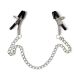 Затискачі з ланцюжком для сосків для еротичних ігор сріблясто чорного кольору Sexy desires