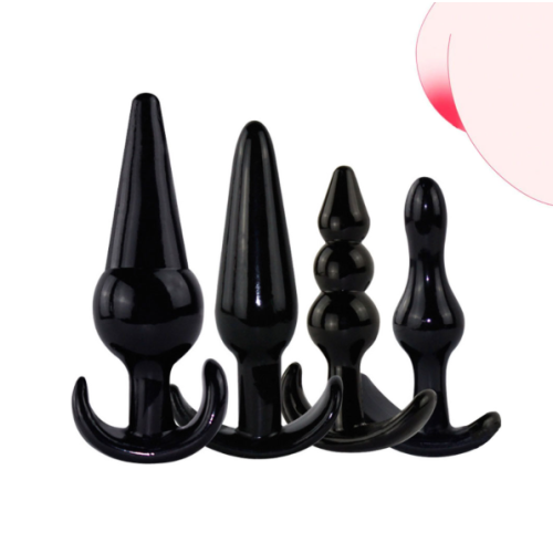 Набор анальных пробок силикон черный цвет Sexy desires 4 штуки
