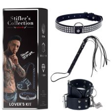 Набір для БДСМ зі штучної шкіри чорного кольору Medica group Stifler's Collection 3 предмета