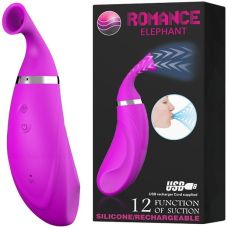 Вакуумный клиторальный стимулятор розового цвета LYBAILE Romance ELEPHANT