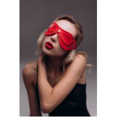 Маска на глаза БДСМ из искусственной кожи красная Candy Hero модель МD2 