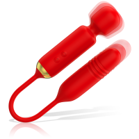 Двойной вибратор Вибромассажер в форме микрофона и Вагинальный стимулятор красный Mia