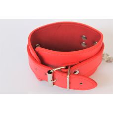 Оковы из экокожи универсального размера с пряжкой Notabu красные