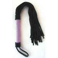 Плеть с нежной рукоятью с тридцатью хвостами фиолетово-черная Notabu L рукояти 160 мм L хвоста 300 мм PVC