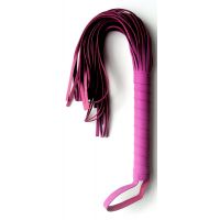 Плетка из экокожи с 30 хвостами с петелькой на руку Notabu фиолетовая L рукояти 15,5 см L хвоста 24,5