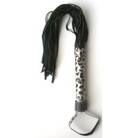 Плетка виниловая леопардово-серебряного цвета с петлей для запястья Notabu 50см, PVC