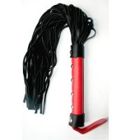 Плетка красно-черная с тридцатью хвостами из винила Notabu L рукояти 160 мм L хвоста 290 мм PVC