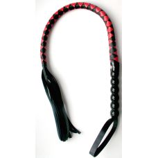 Батіг вініловий м'який з петлею для зап'ястя чорно-червоний Notabu 98 см