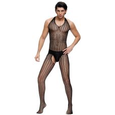 Комбінезон чоловічий чорний з малюнком у смужку та з відкритим доступом та спиною Star Night розмір One Size