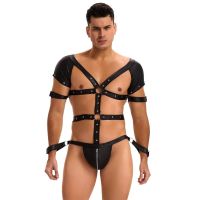 Боді-портупея чоловіча з обмежувачами та блискавкою чорна Star Night розмір M