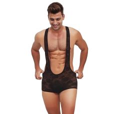 Чоловічий комбінезон-шорти мереживний чорний Star Night розмір L