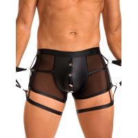 Чоловічі напівпрозорі труси з обмежувачами для рук чорні Star Night розмір L