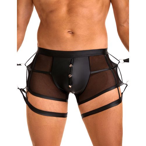 Чоловічі напівпрозорі труси з обмежувачами для рук чорні Star Night розмір S