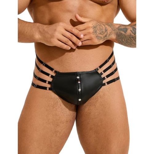 Трусы мужские с четырьмя рядами лямок черные Star Night размер XL