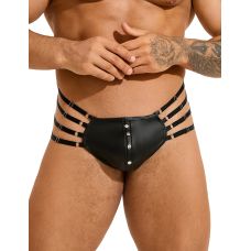 Стринги мужские  с регулирующими резинками по бокам черные Star Night размер L