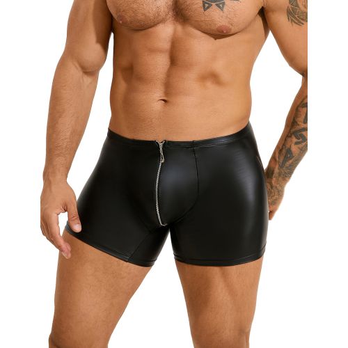 Труси чоловічі блискавки з імітацією шкіри чорні Star Night розмір XL