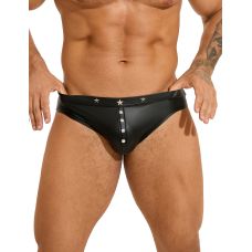 Чоловічі труси із заклепками та імітацією шкіри чорні Star Night розмір XL