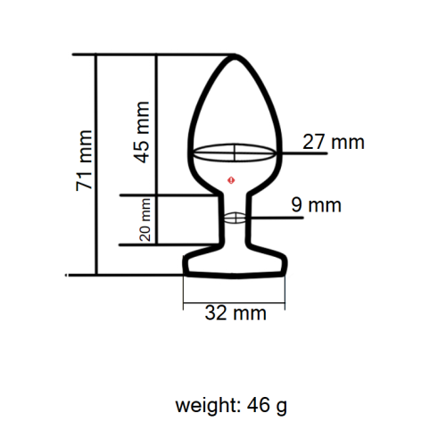 Анальна пробка із рожевого золота нержавіючої сталі з прозорим кристалом у формі серця EGZO Rose Gold Heart Plug розмір S