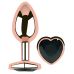 Анальна пробка із рожевого золота нержавіючої сталі з чорним кристалом у формі серця EGZO Rose Gold Heart Plug розмір M