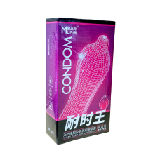 Презервативы с пупырышками ультратонкие с охлаждающим эффектом фиолетовые Muaisi 10 штук