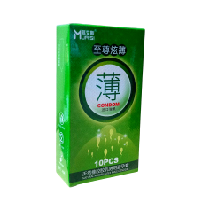 Презервативы с пупырышками ультратонкие с охлаждающим эффектом зеленые Muaisi 10 штук