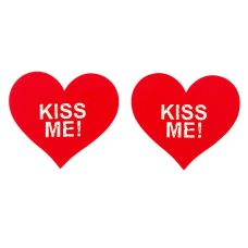 Пестиси на соски червоні серця з написом Kiss Me Star Night