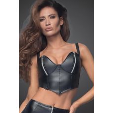 Топ корсет сексуальный с молниями на чашках черный Noir Handmade модель F165 размер L