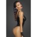 Боди сексуальное из блестящего винила черное Noir Handmade F245 размер S 	