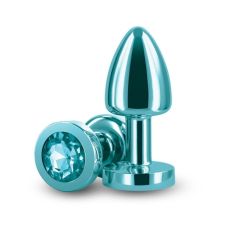 Анальна пробка із кристалом бірюзового кольору NS Novelties розмір Medium